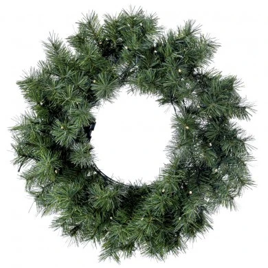 XMAS PRE-LIT WREATH Φ60CM WITH 50 WHITE BATTERY LIGHTS 110TIPS