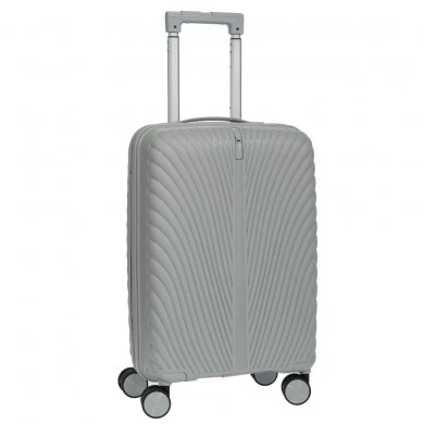 SILVER SUITCASE WITH WHEELS 50CM