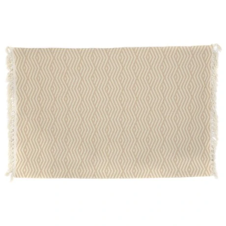 CREAM COTTON CARPET 120X180 CM WITH BROWN DESIGNS
