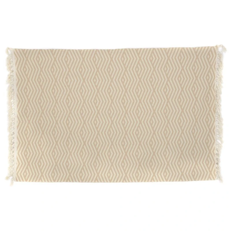 CREAM COTTON CARPET 120X180 CM WITH BROWN DESIGNS