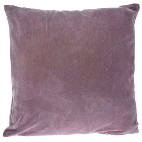 COTTON VELVET FILLED CUSHION 45X45CM OLD ROSE COLOUR
