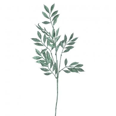 MINT GLITTER FERN STEM 80CM