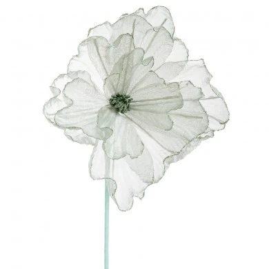 SLATE GREEN ORGANZA MAGNOLIA STEM 60CM