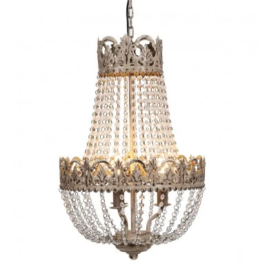 VINTAGE CHANDELIER WITH CRYSTALS 3 LIGHTS D40Χ66CM