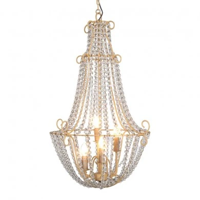 VINTAGE CHANDELIER WITH CRYSTALS 4 LIGHTS D40Χ66CM