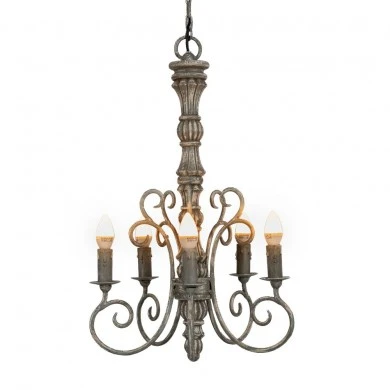VINTAGE CHANDELIER WITH 5 LIGHTS D45Χ65CM