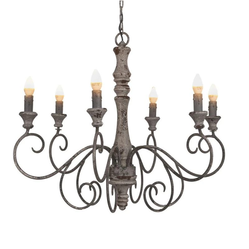 VINTAGE CHANDELIER WITH 6 LIGHTS D85Χ68CM