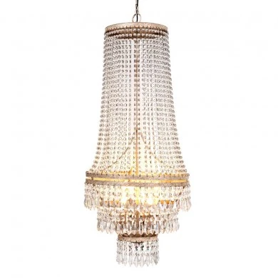 VINTAGE CHANDELIER WIΤΗ CRYSTALS 6 LIGHTS D45Χ115CM