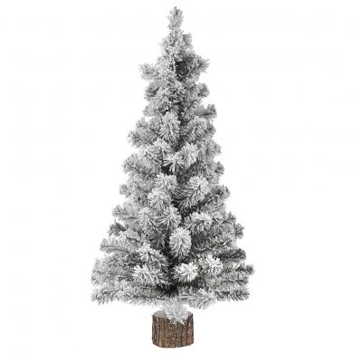 CHRISTMAS TREE WITH SNOW 90CM WITH WOODEN  BASE