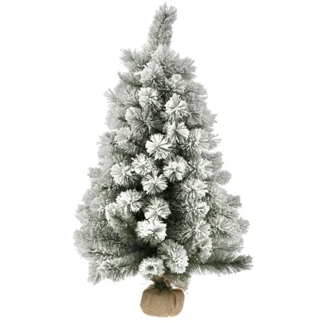 FLOCKED CHRISTMAS TREE Φ50Χ90CM WITH JUTE BASE 100TIPS