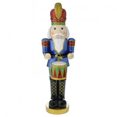 XMAS MULTICOLOR POLYRESIN NUTCRACKER WITH LED LIGHTS 27X28X87CM