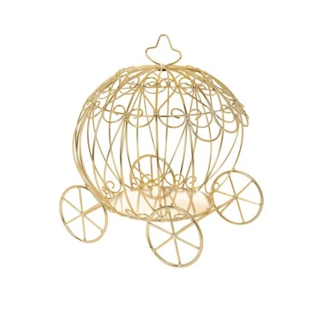 GOLD METAL CARRIAGE 24Χ19Χ30CM