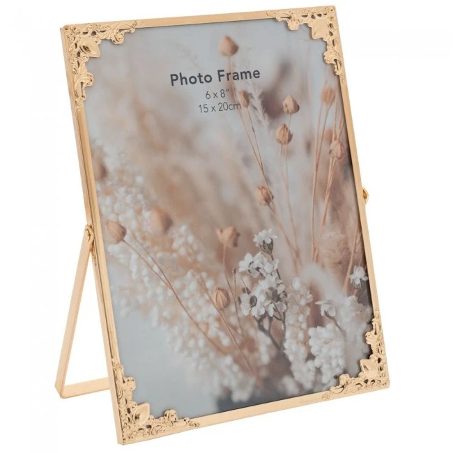 ΧΡΥΣΗ ΜΕΤΑΛΛΙΚΗ ΚΟΡΝΙΖΑ 15Χ20 ΕΚ ΜΕ ΣΧΕΔΙΟ ΛΟΥΛΟΥΔΙ ΣΤΙΣ ΓΩΝΙΕΣ