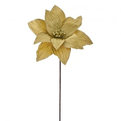 GOLD POINSETTIA FLOWER STEM 25Χ55CM