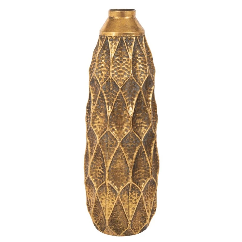 GOLD METAL RELIEF VASE 26,5X71CM