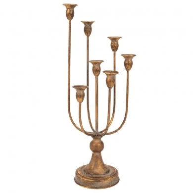 DECO GOLD ALUMINIUM 7 ARM CANDLELABRA 20X20X51CM