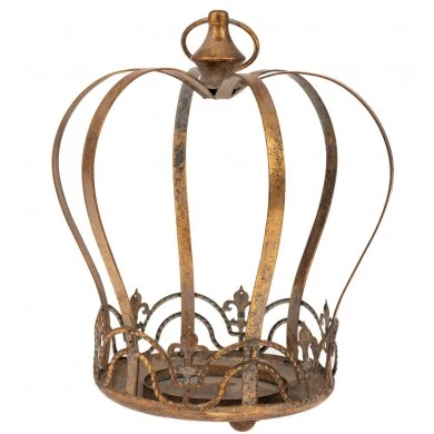 GOLD METAL CANDLE HOLDER CROWN 25X22X29CM
