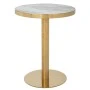 GOLD METAL SIDE TABLE WITH WHITE TOP MARBLE EFFECT D60X74CM