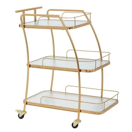 GOLD METAL TROLLEY 3 TIER 72X41X86CM