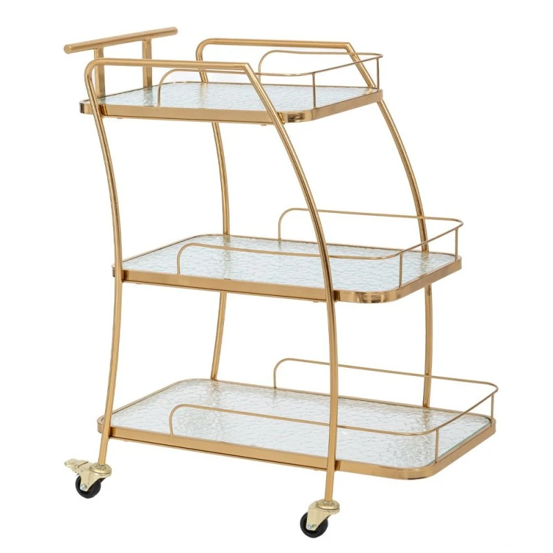GOLD METAL TROLLEY 3 TIER 72X41X86CM