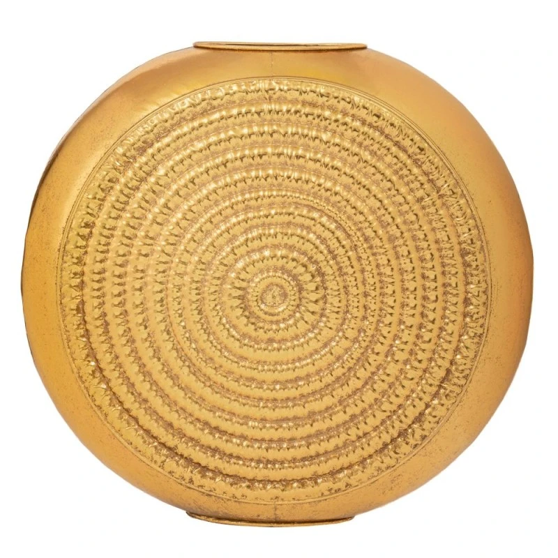 DECO GOLD METAL ROUND RELIEF VASE 72,5X21X69,5CM