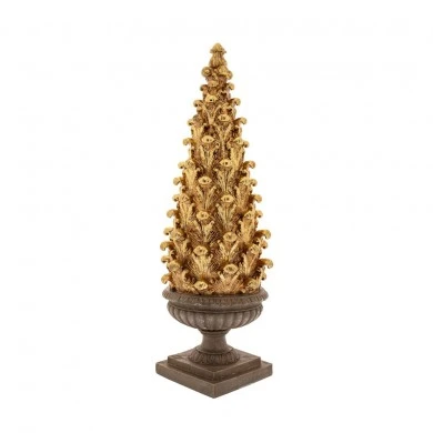 XMAS RESIN TREE GOLD 18X18X53CM