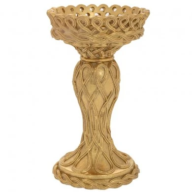 DECO GOLD RESIN CANDLE HOLDER 10,5X10,5X18CM