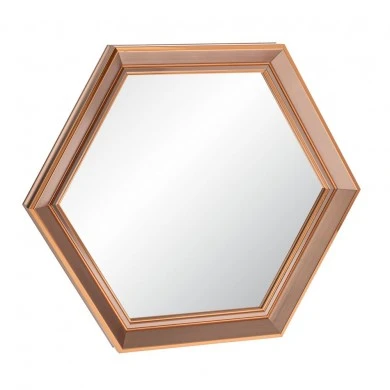 GOLD PVC HEXAGON FRAME MIRROR 47CM