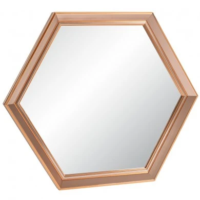 GOLD PVC HEXAGON FRAME MIRROR 60CM