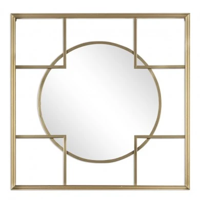 GOLD METAL SQUARE MIRROR 60X60X2CM