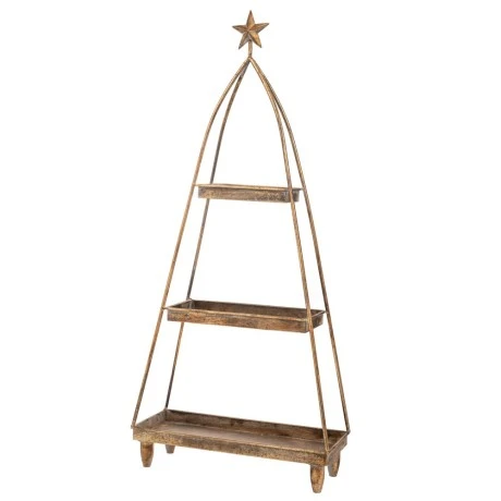 DECO GOLD METAL TRAY WITH 3 LAYERS 39X15X86CM