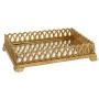 DECO GOLD  RECTANGLE RESIN TRAY WITH MIRROR 40X30X8CM