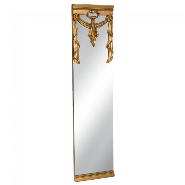 VINTAGE GOLD MDF AND RESIN WALL MIRROR 30X5X122CM