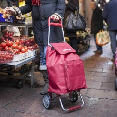 Shopping trolley ARGO foldable in light blue color 45Lt GIMI