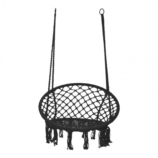 Hammock seat Aura pakoworld with rope grey-black 82x82x133cm