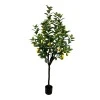 Decorative plant Lemon tree in a pot Inart green pp H180cm