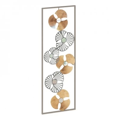 Wall deco Blomma pakoworld antique golden metal 31x3.5x90cm