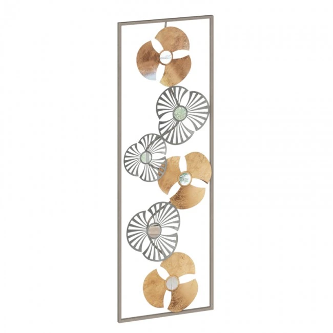 Wall deco Blomma pakoworld antique golden metal 31x3.5x90cm
