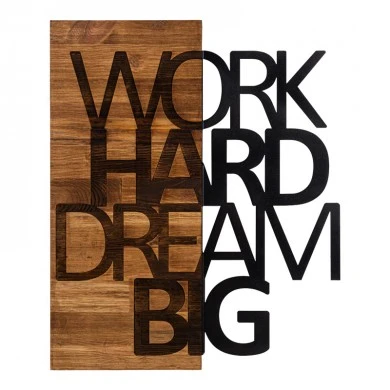 Wall deco Deseze pakoworld pine wood in natural color and black metal 48x3x58cm