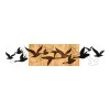 Wall deco Excore pakoworld pine wood in natural color and black metal 111x3x25cm
