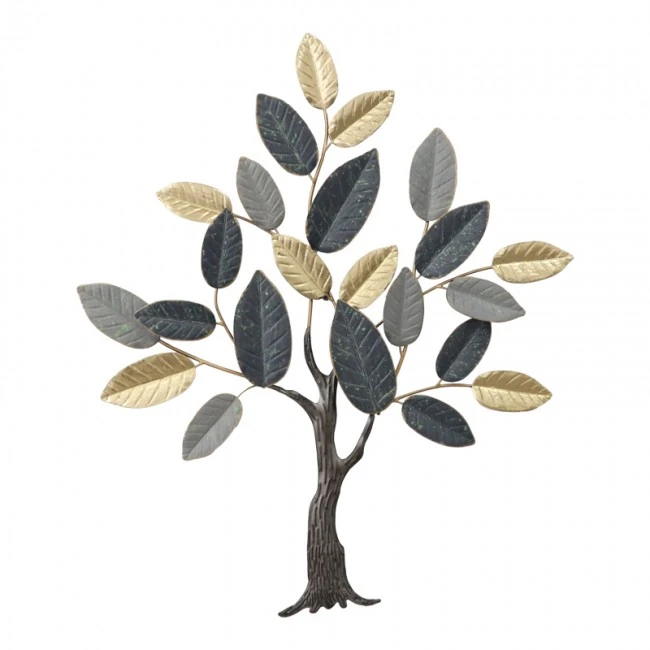 Wall decoration Oliver Inart metal in gold-black-grey shade 71.5x84.5x4cm