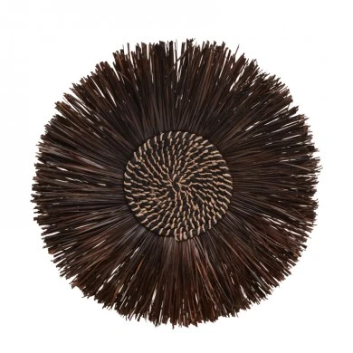 Wall decoration Valene Inart seagrass in dark brown color D60x8cm