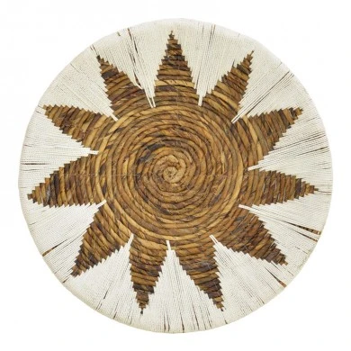 Wall decorative Circy Inart wicker set of 3 pieces in white-beige color