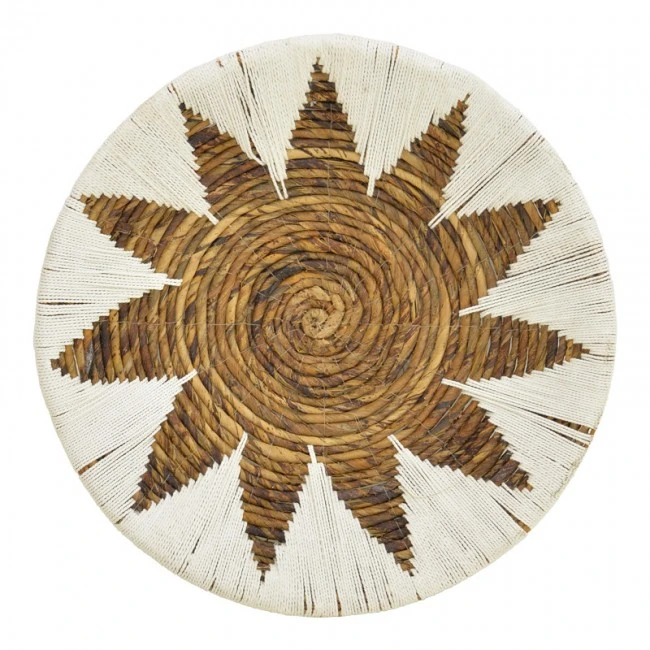 Wall decorative Circy Inart wicker set of 3 pieces in white-beige color