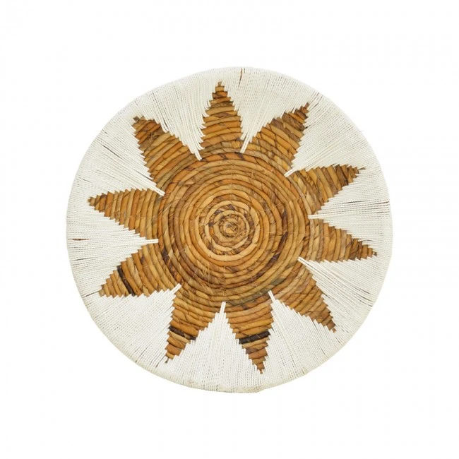 Wall decorative Circy Inart wicker set of 3 pieces in white-beige color