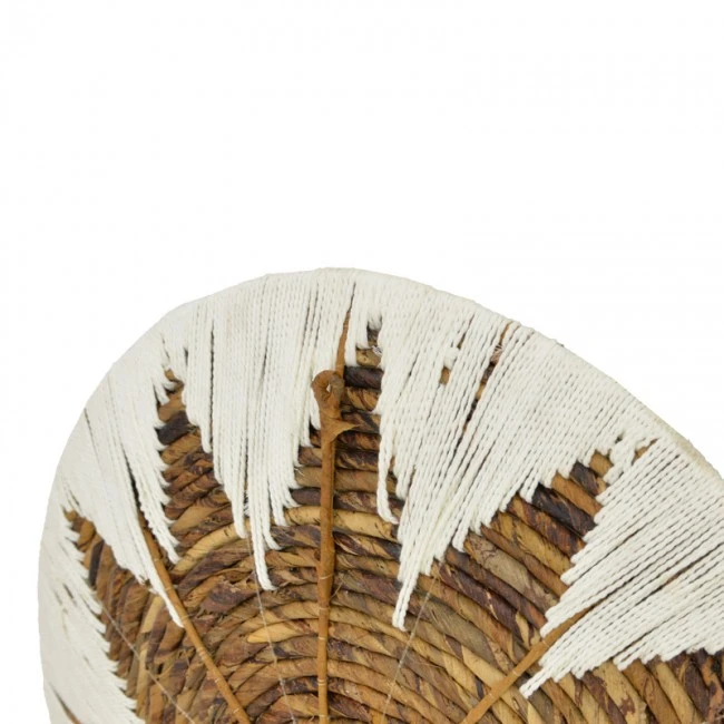 Wall decorative Circy Inart wicker set of 3 pieces in white-beige color