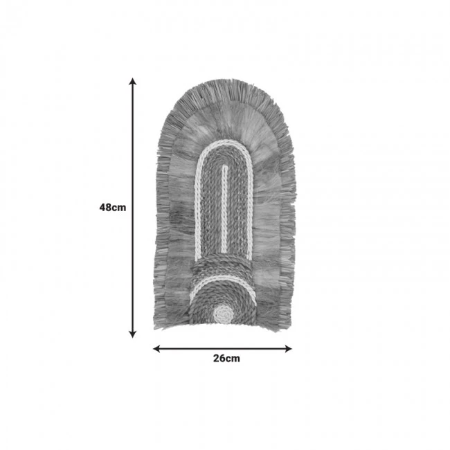 Wall decoration Earsy I Inart seagrass in natural color 48x26x8cm