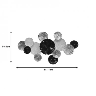 Wall decoration Faim Inart metal in gold, black and white shade 111.1x5.7x58.4cm