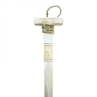 Wall decorative paddle Boon Inart mahogany wood in white-natural color 20χ3x120cm