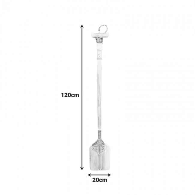Wall decorative paddle Boon Inart mahogany wood in white-natural color 20χ3x120cm